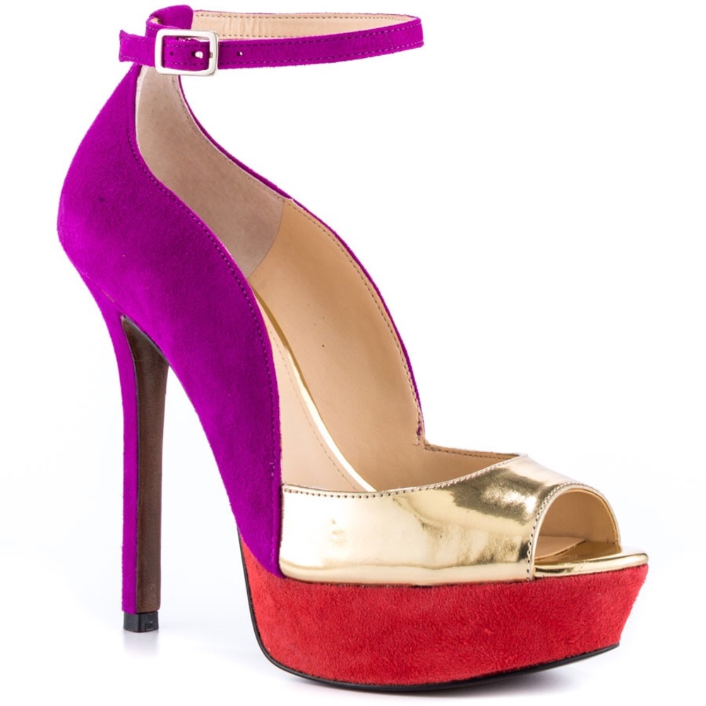 Pink Gold Platform Heels Sandals Enzo Angiolini